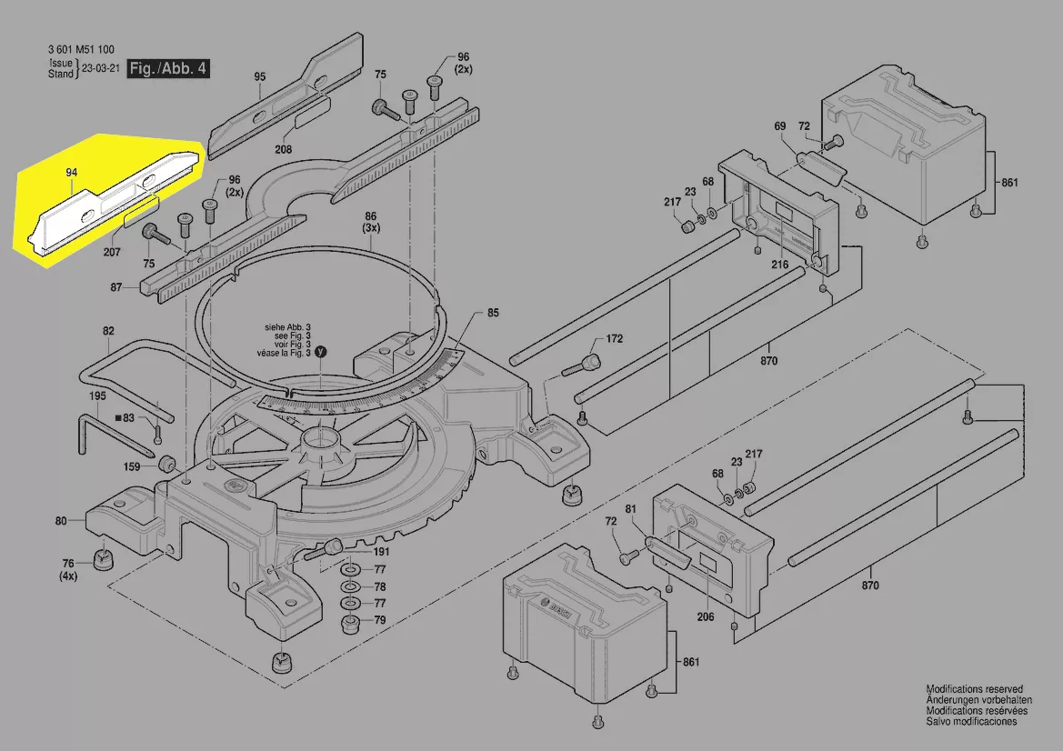 butée gauche réf. 1 609 B08 076 BOSCH